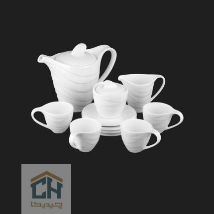 قهوه خوری سرامیکی گلدکیش ست 4 نفره طرح Wave مدل G109222 (1)