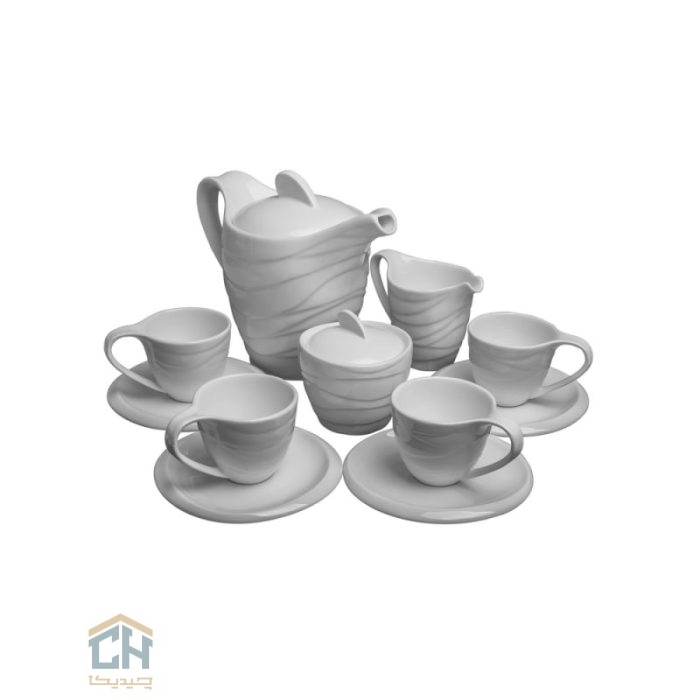 قهوه خوری سرامیکی گلدکیش ست 4 نفره طرح Wave مدل G109222 (2)