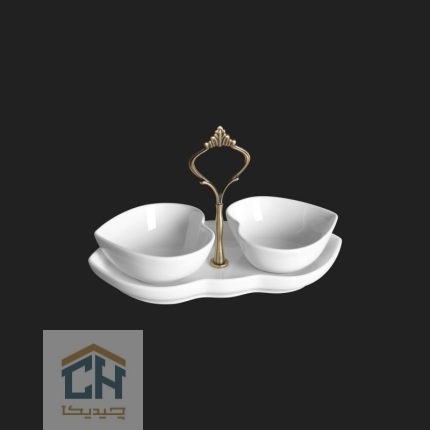 اردو خوری سرامیکی ست 2 تایی قلبی گلدکیش طرح الگانت مدل GK504360 (1)