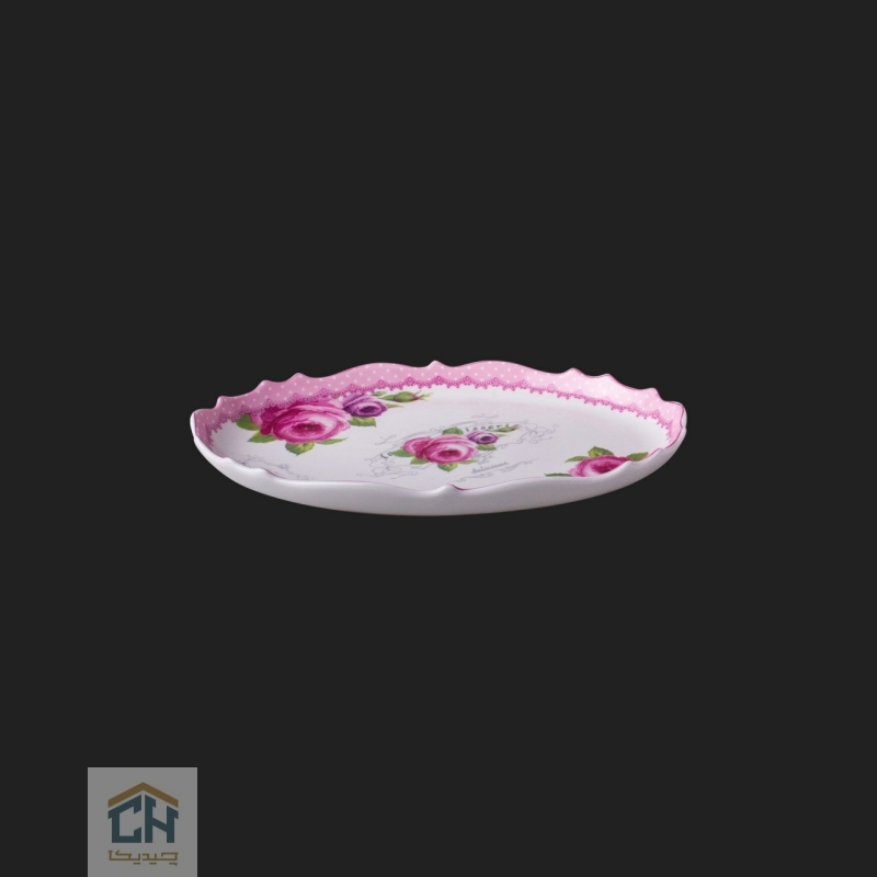 Goldkish ceramic serving dish decal GK617420 (1) دیس سرامیکی بیضی کوچک گلدکیش طرح Decal مدل GK617420 (1)