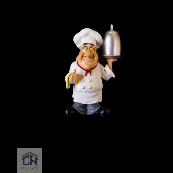 مجسمه آشپز مرد قابلمه بدست گلدکیش طرح کمیک مدل 4858 (2)