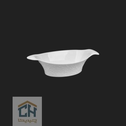 سالاد خوری سرامیکی بیضی متوسط گلدکیش طرح Royal مدل GK154229 (1)
