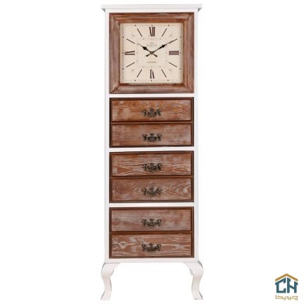 دراور چوبی ساعت دار لوتوس مدل DC-81-ALEXANDER-WH (1)