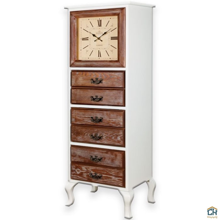 دراور چوبی ساعت دار لوتوس مدل DC-81-ALEXANDER-WH (2)