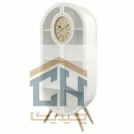ویترین و کتابخانه چوبی ساعت دار لوتوس مدل HGDC-82-WOODHILL-WHITE (2)