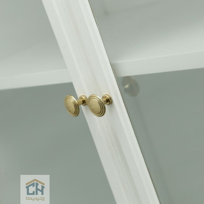 ویترین و کتابخانه چوبی ساعت دار لوتوس مدل HGDC-82-WOODHILL-WHITE (4)