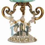 پایه برنزی تزئینی میوه خوری مدل 13-3638 با نقوش برجسته