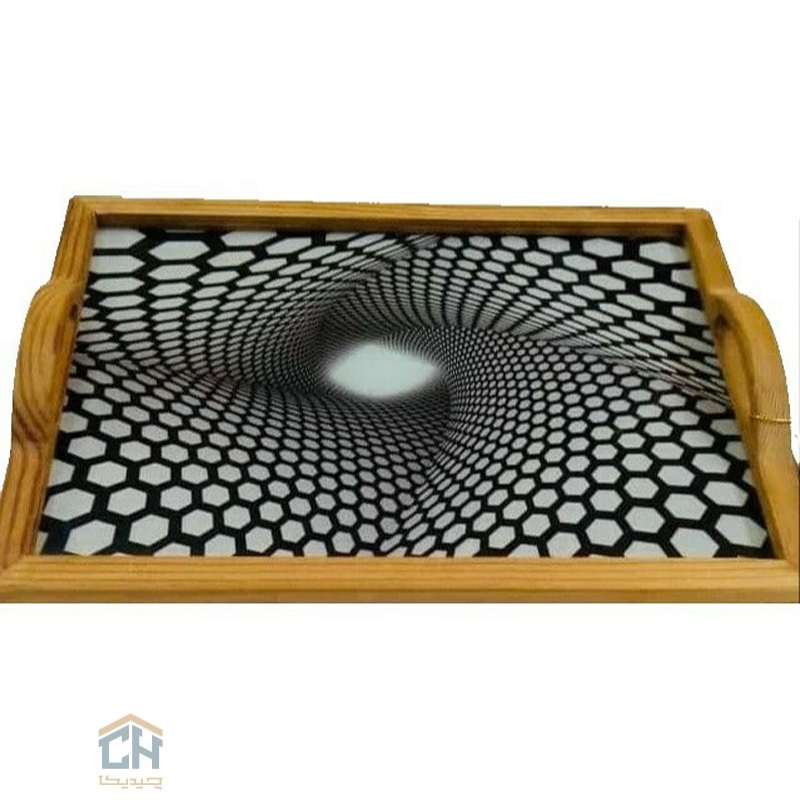 colored glass tray around big wood سینی شیشه رنگی دور چوب بزرگ