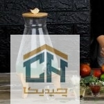 کلمن شیشه ای پایه چوبی طرح کوزه ای الماس مدل 3233 (2)