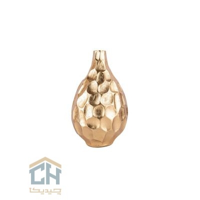 گلدان فایبرگلاس بلند طلایی گلدکیش طرح الماسی مدل 1232