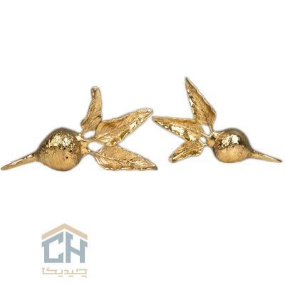 نمکدان برنجی گلدکیش ست 2 تایی مدل ترب طلایی طرح BRASS کد GK841202