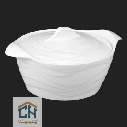 goldkish ceramic pot with a lid wave design model G101031
