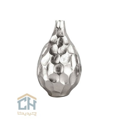 گلدان فایبرگلاس بلند نقره ای گلدکیش طرح الماسی مدل 2-1232