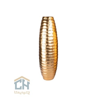 گلدان فایبرگلاس کوتاه طلایی گلدکیش طرح خمره ای مدل 1231