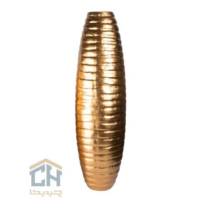 گلدان فایبرگلاس بلند طلایی گلدکیش طرح خمره ای مدل 1230