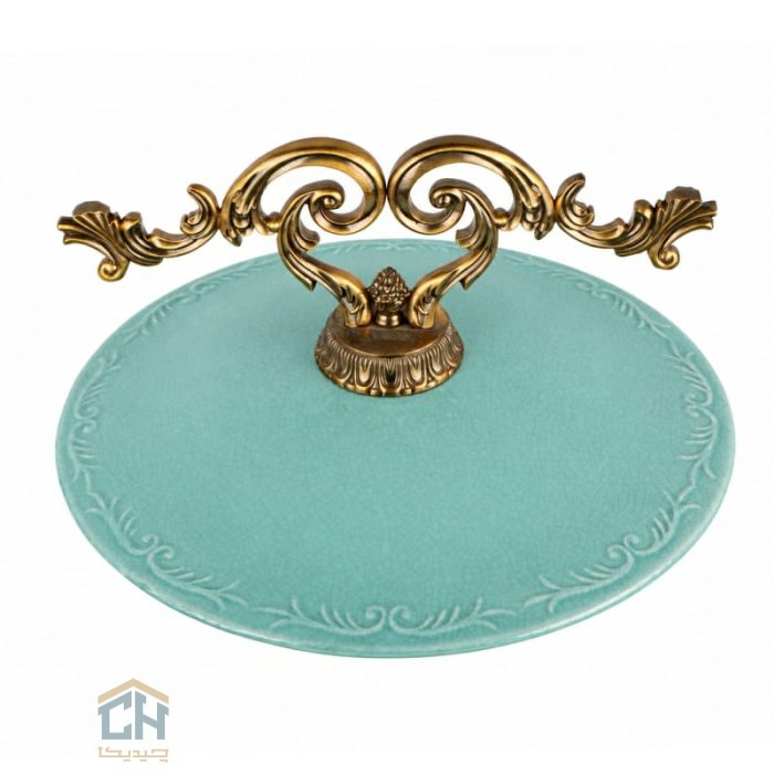 در فیروزه ای شکلات خوری مدل 17-3629 با دستگیره برنزی