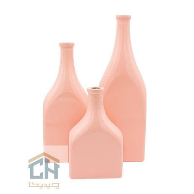 گلدان سالونگ 3 تایی مدل ونیز طرح صورتی پاستیلی کد 130