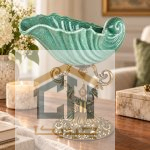 آجیل خوری صدفی فیروزه ای مدل 13-3628 روی میز