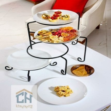 استند فلزی 4 طبقه طرح فرفورژه مدل 128384 (1)