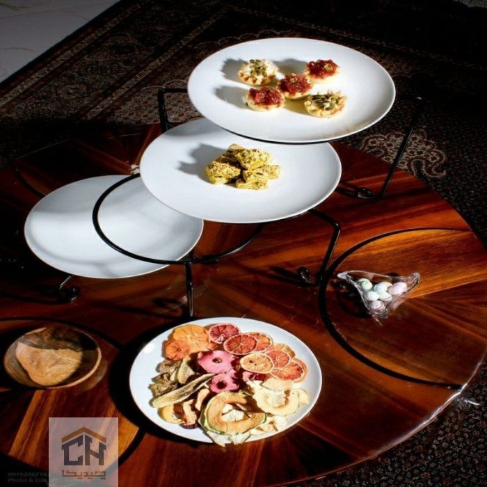 استند فلزی 4 طبقه طرح فرفورژه مدل 128384 (2)