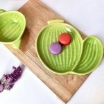 بشقاب سرامیکی طرح کاکتوس دوقلو مدل 172127 - تصویر 2