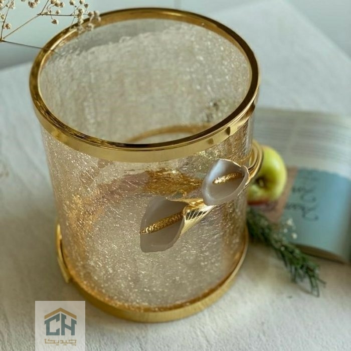 سطل دکوری بلور و برنج (2)