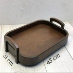 سینی پایه دار قهوه ای بزرگ 40050