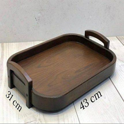 سینی پایه دار قهوه ای بزرگ 40050