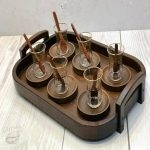 سینی پایه دار قهوه ای بزرگ 40050 - تصویر 2