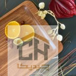 سینی چوبی دسته برنجی مستطیل با طرح گل ارکیده (3)