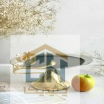 شیرینی خوری پایه دار طرح شقایق مشکی طلایی برای کیک (3)