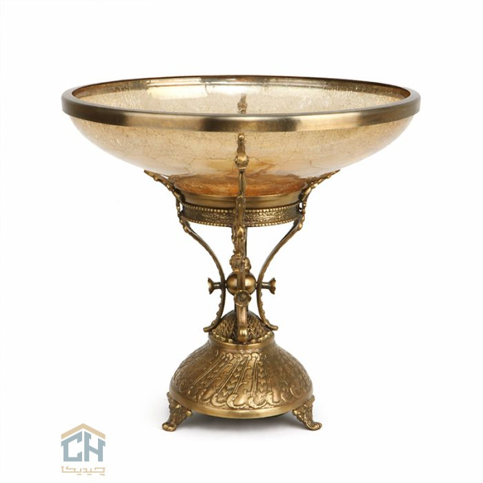 میوه خوری شیشه و برنج مدل 4136 (2)