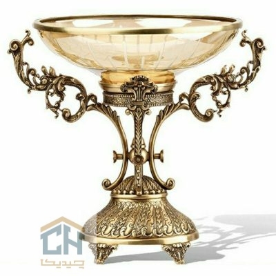 میوه خوری شیشه و برنج مدل 4136