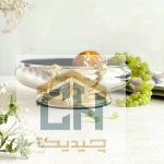 میوه خوری استیل و برنج طرح شقایق مشکی طلایی برای پذیرایی (3)