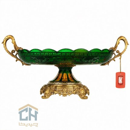 میوه خوری دکوری پایه برنز سبز گلدکیش مدل GK5035 (2)