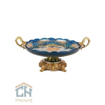 میوه خوری دکوری پایه برنز سرمه ای گلدکیش مدل GK5035