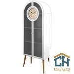 ویترین و کتابخانه چوبی ساعت دار لوتوس مدل HGDC-83-WOODLYN-WHITE (2)
