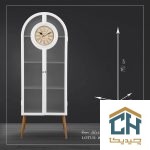ویترین و کتابخانه چوبی ساعت دار لوتوس مدل HGDC-83-WOODLYN-WHITE (3)
