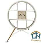 ویترین و کتابخانه چوبی ساعت دار لوتوس مدل HGDC-85-WESTVILLE-WHITE (1)