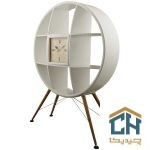 ویترین و کتابخانه چوبی ساعت دار لوتوس مدل HGDC-85-WESTVILLE-WHITE (2)