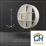 ویترین و کتابخانه چوبی ساعت دار لوتوس مدل HGDC-85-WESTVILLE-WHITE (6)
