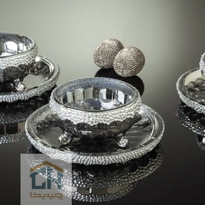 پیاله کریستال نگین کاری شده ست 6 تایی مدل 8389