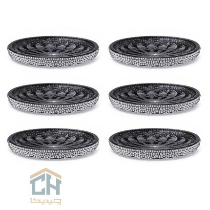 پیش دستی کریستال نگین کاری شده ست 6 تایی مدل 8390 (1)