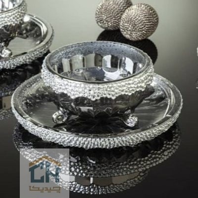 پیش دستی کریستال نگین کاری شده ست 6 تایی مدل 8390