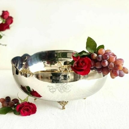 کاسه سه پایه سایز 3 استیل برنج کد 4823