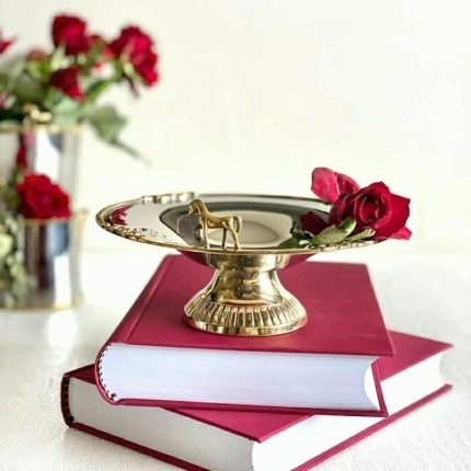 کاسه پایه دار کوچک استیل برنج کد 7219