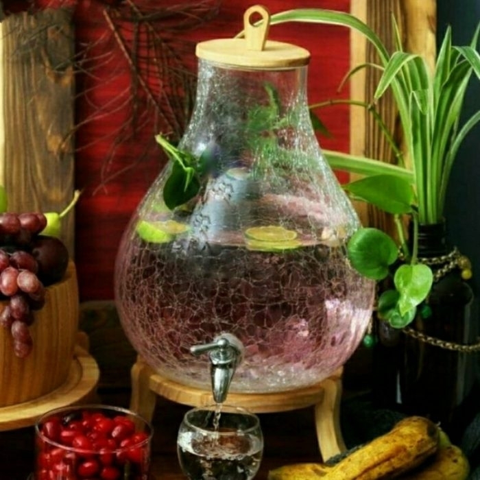 کلمن شیشه ای 7 لیتر مدل ایکیا الماس زیر چوب کد 3234 - تصویر 2