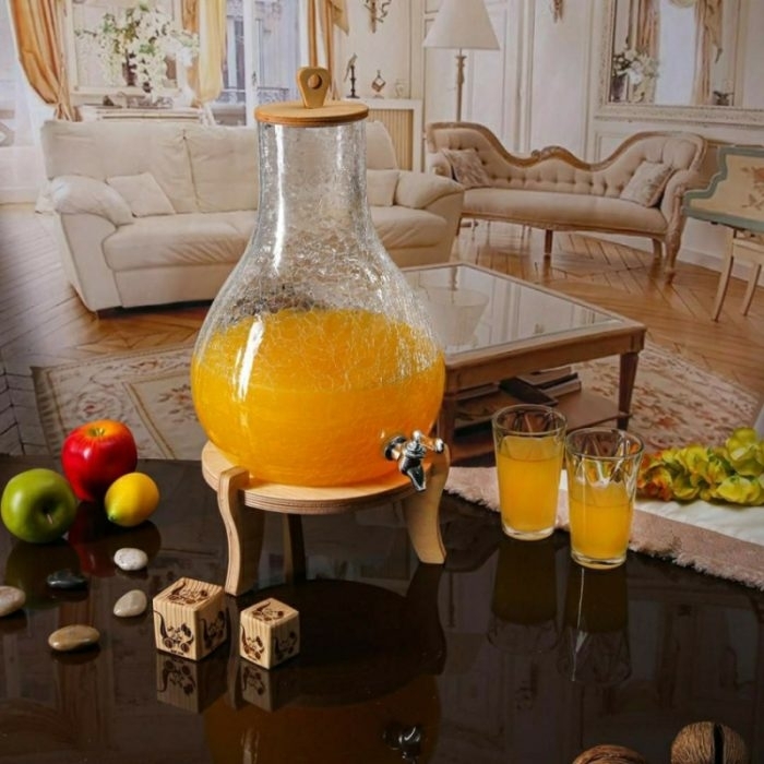 کلمن شیشه ای 7 لیتر مدل ایکیا الماس زیر چوب کد 3234 - تصویر 3