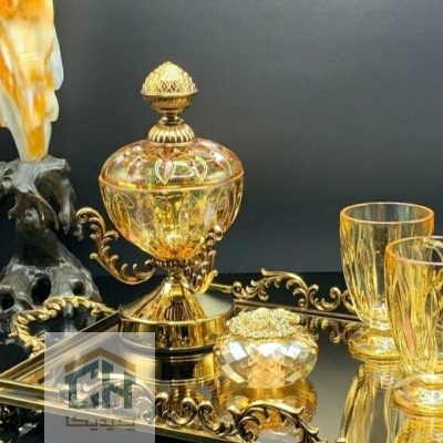 قندان کریستال و برنج مدل RS-009-G