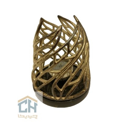 شمعدان برنجی طرح سانیا بلند نقره ای مدل 3030014